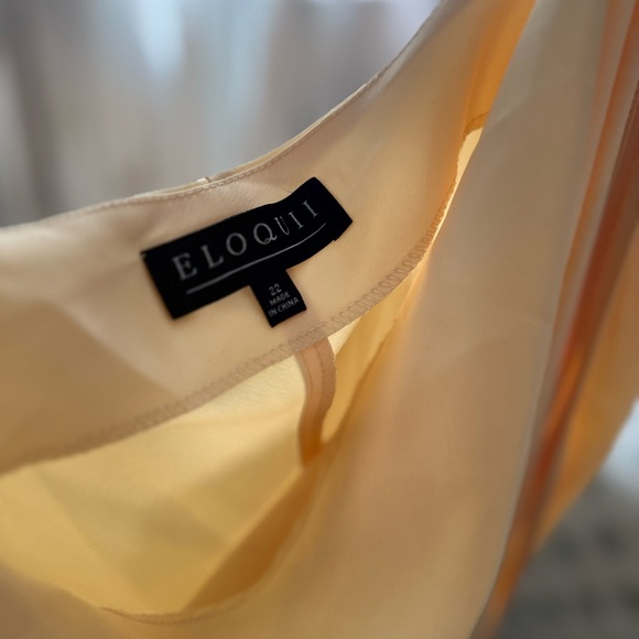 Eloquii Light Yellow Dress with Cowl Neck - Picture 2 of 3